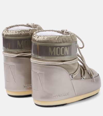 Moon Boot Women's Icon Low Glance Satin Ankle Boots Gold In Gold