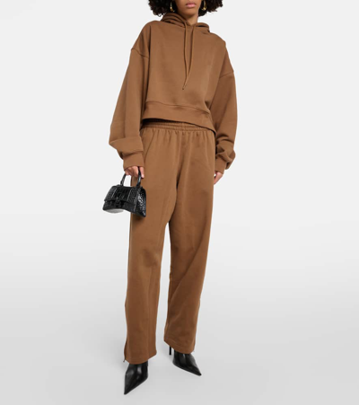 Wardrobe.nyc Oversized Cotton Jersey Hoodie In Brown
