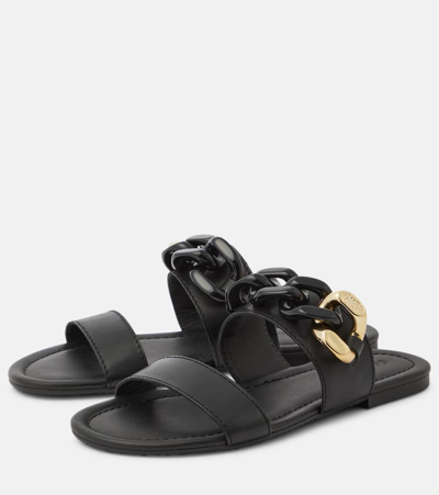 See By Chloé Lynette Leather Sandals In Black