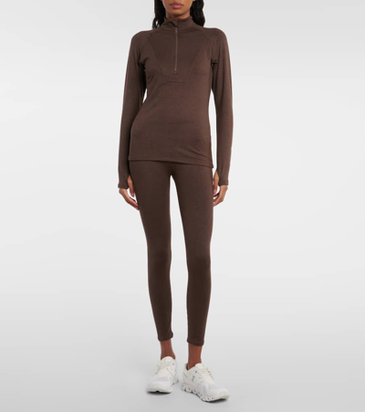 Varley Always Warm Base Layer Half-zip Pullover In Brown
