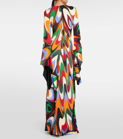 Shop Pucci Onde Jersey Gown In Multicoloured
