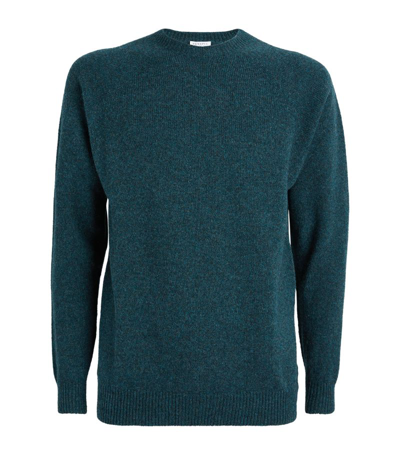 Shop Sunspel Lambswool Sweater In Blue
