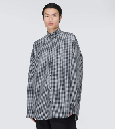 Shop Balenciaga Oversized Cotton-blend Shirt In Multicoloured