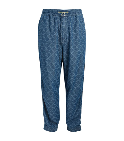 Shop Closed Denim Logo Print Sweatpants In Blue