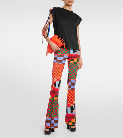 Shop Pucci Giardino Jersey Flared Pants In Multicoloured