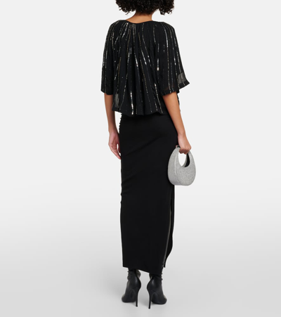 Shop Velvet Barbara Embellished Blouse In Black