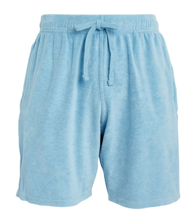 Shop Vilebrequin Terry Towelling Bermuda Shorts In Blue