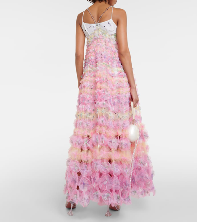 Shop Susan Fang Tulle Gown In Multicoloured