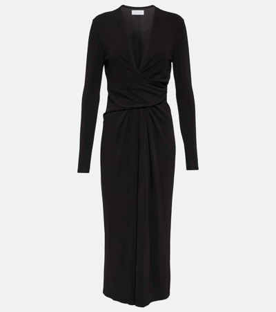 Shop Velvet Eliana Jersey Midi Dress In Black