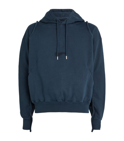 Shop Jacquemus Organic Cotton Carmague Hoodie In Navy