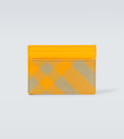 Shop Burberry Checked Leather Card Holder In Multicoloured