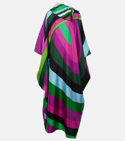 Shop Pucci Iride Silk Twill Kaftan In Multicoloured