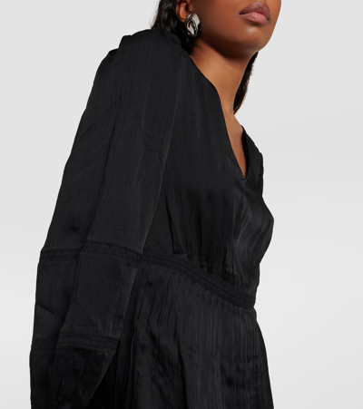 Shop Velvet Bethel Lace-trimmed Minidress In Black