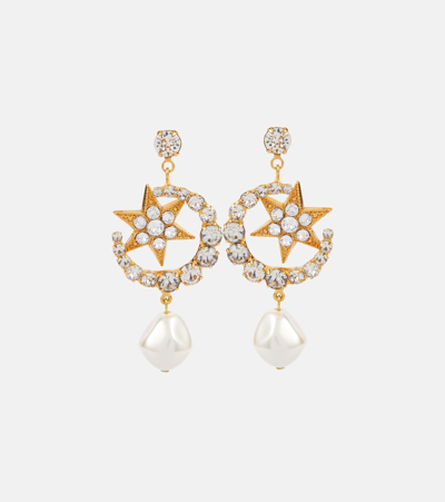 Jennifer Behr Kepler Embellished Gold-plated Drop Earrings In Gold