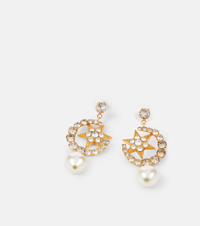 Shop Jennifer Behr Kepler Embellished Gold-plated Drop Earrings