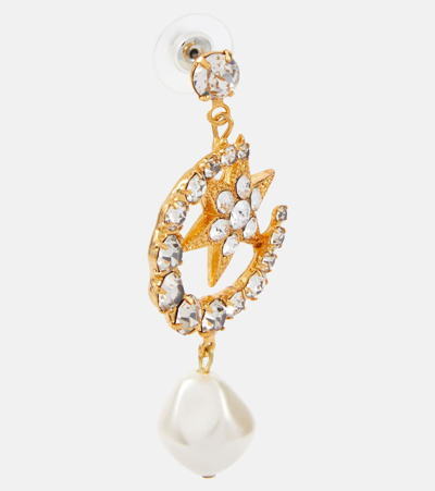 Shop Jennifer Behr Kepler Embellished Gold-plated Drop Earrings