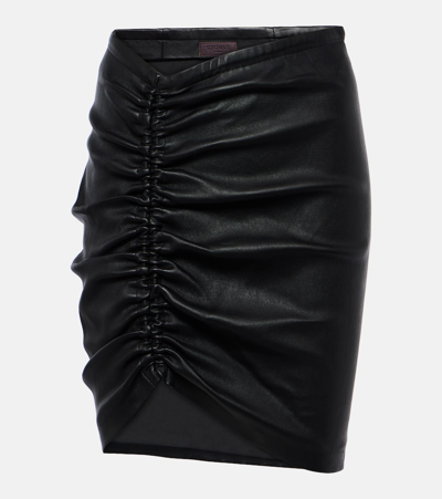 Shop Stouls Mouna Leather Miniskirt In Black