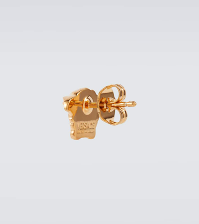 Shop Versace Medusa Earrings In Gold