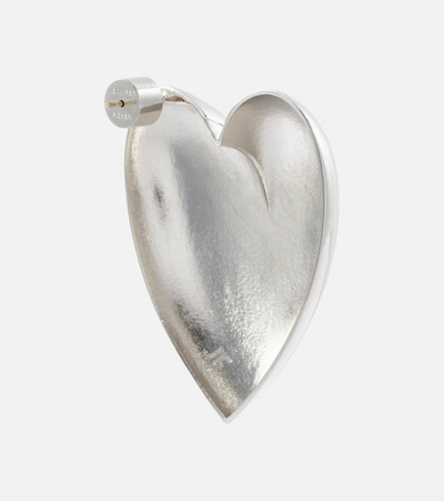 Jennifer Fisher Puffy Heart 14kt White Gold Earrings In Silver