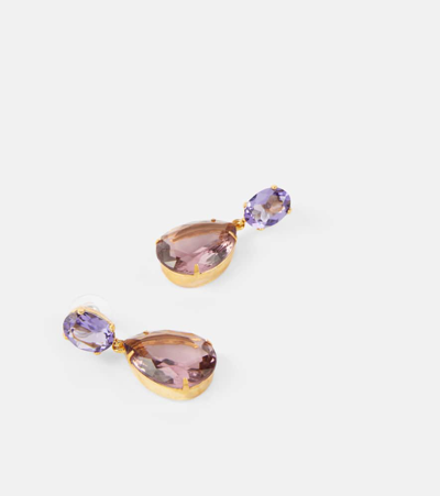 Shop Jennifer Behr Kyra Embellished Drop Earrings In Purple