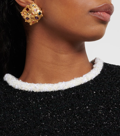 Shop Jennifer Behr Deon Embellished Gold-plated Earrings