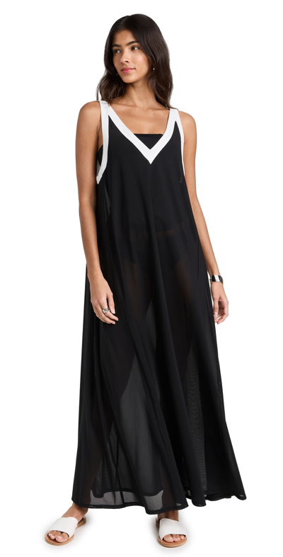Shop Staud Aveline Dress Black/white