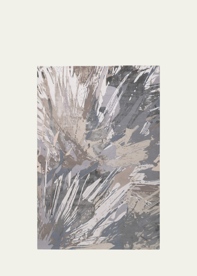 THE RUG COMPANY X MARY KATRANTZOU SPLATTER SILVER HAND-KNOTTED RUG, 9' X 12' 