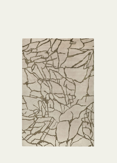 Shop The Rug Company X Kelly Wearstler Tracery Hand-knotted Rug, 8' X 10' In Gray, Cream, Gree
