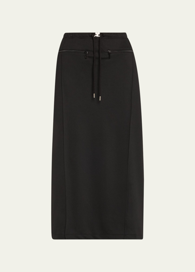 Shop Courrèges Drawstring Tracksuit Maxi Skirt In Black