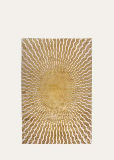 The Rug Company X Mary Katrantzou Sunray Gold Hand-knotted Rug, 6' X 9' In Gold