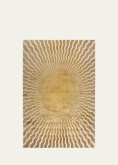 The Rug Company X Mary Katrantzou Sunray Gold Hand-knotted Rug, 9' X 12' In Gold