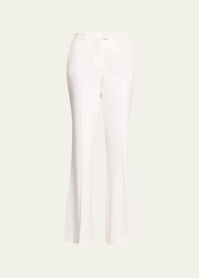 Shop Michael Kors Haylee Sequined Flare Crepe Trousers In Optic Whit