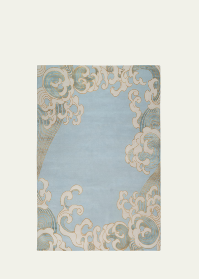 Shop The Rug Company X Guo Pei Tempest Day Hand-knotted Rug, 6' X 9' In Blue