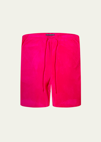 Shop Monfrere Men's Terry Toweling Drawstring Shorts In Fuchsia