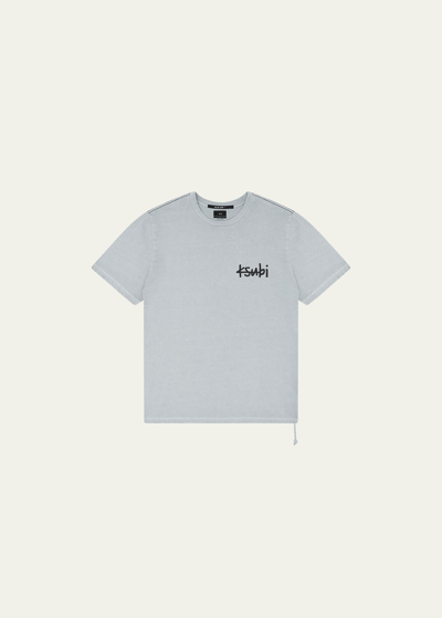 Shop Ksubi Men's Logo Lock Up Kash T-shirt In Grey