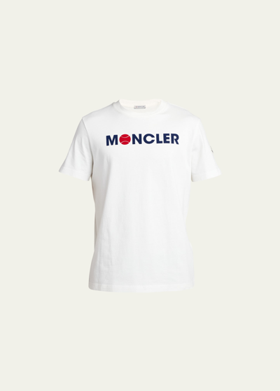 Shop Moncler Men's Logo Jersey T-shirt In Natural
