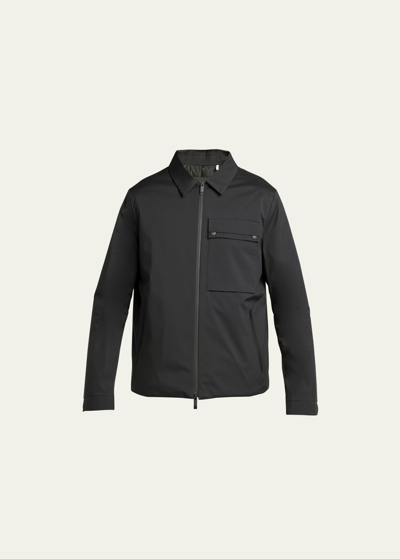 Shop Moncler Men's Tortisse Shirt Jacket In Black