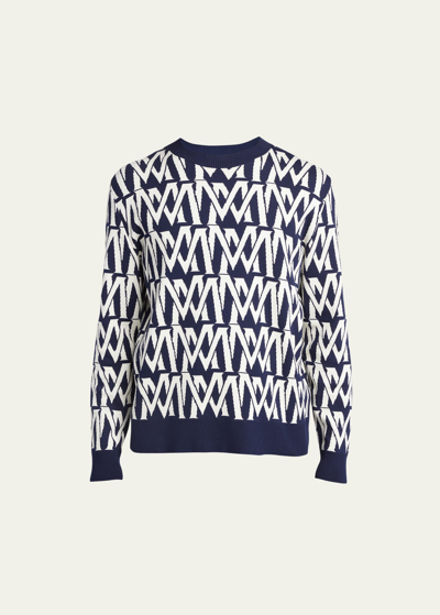 Shop Moncler Men's Ma Crew Sweater In Dark Blue