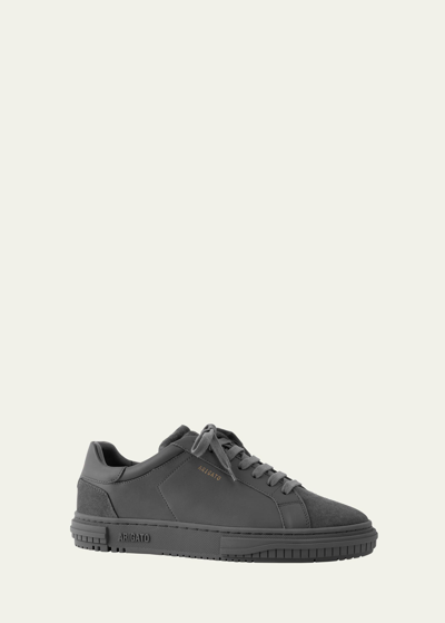 Shop Axel Arigato Men's Atlas Leather And Suede Low-top Sneakers In Dark Grey