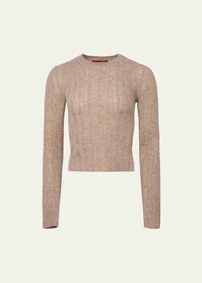 Shop Altuzarra Wynter Fitted Cashmere Sweater In Balsam Mel