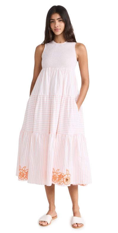 Shop Fanm Mon Begonville Dress Orange Stripes