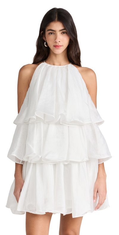 Shop Aje Claudia Tiered Mini Dress Ivory