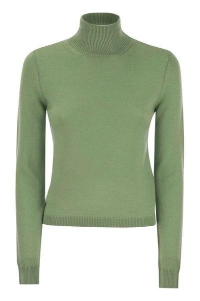 Shop 's Max Mara Niobe - Virgin Wool Turtleneck Sweater In Green