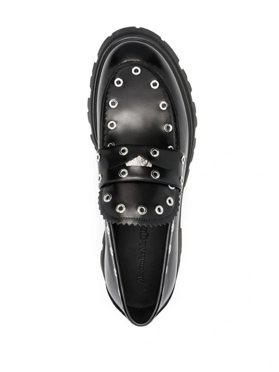 Shop Alexander Mcqueen Leather Loafers In Black