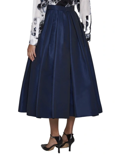 Shop Alexander Mcqueen Skirts In Electric Navy