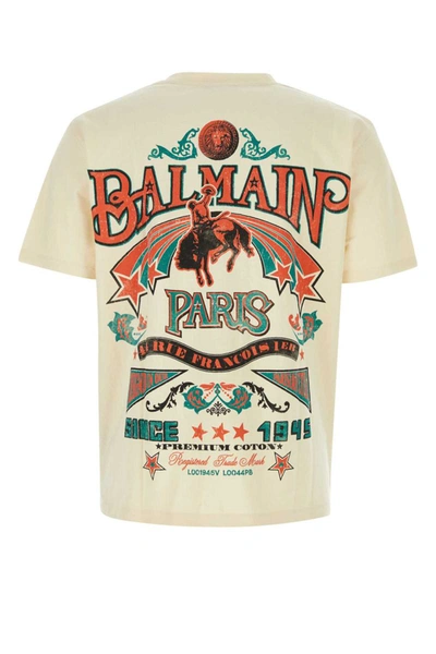 Shop Balmain T-shirt In Beige O Tan
