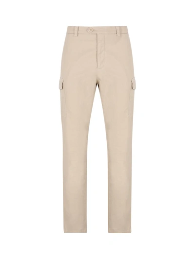 Shop Brunello Cucinelli Trousers In Linseeds.
