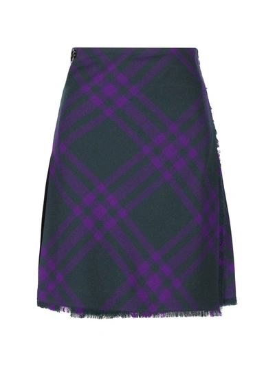 Shop Burberry Skirts In Royal Ip Check