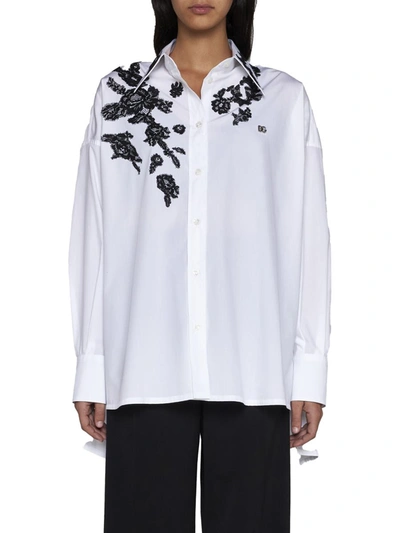 Shop Dolce & Gabbana Shirts In Bianco Otticco