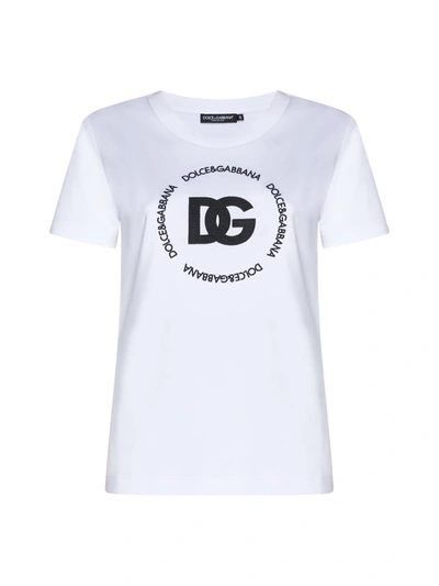 Shop Dolce & Gabbana T-shirts And Polos In Bianco Otticco